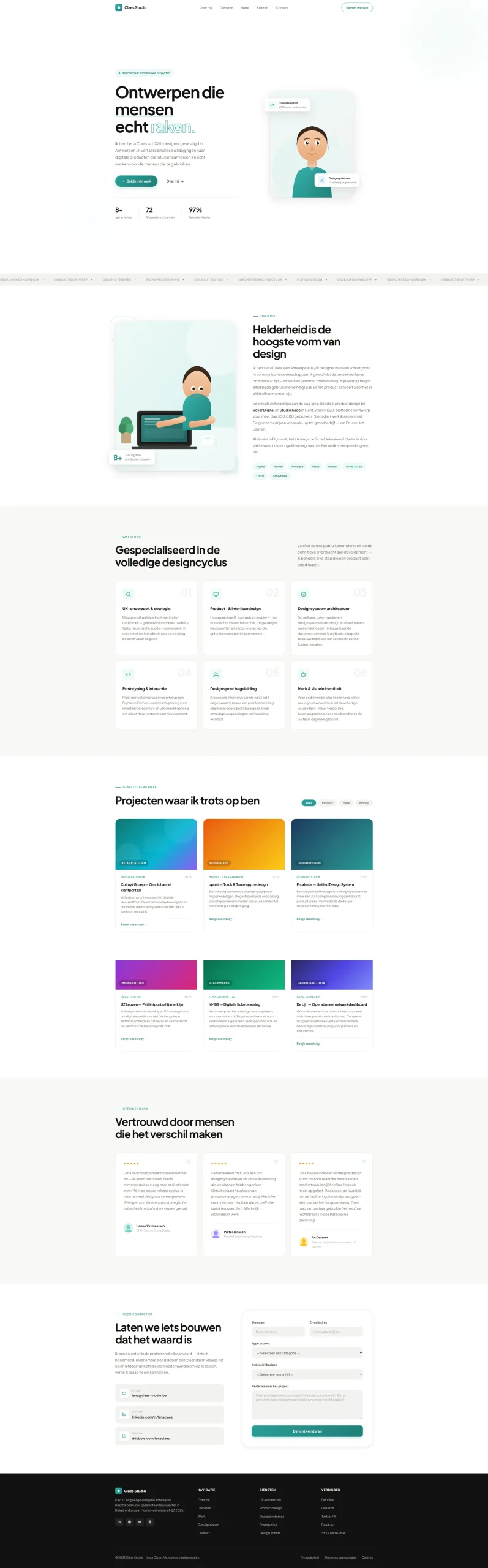 Designconcept op maat: startpagina van een website die wij vanaf een leeg blad ontwierpen