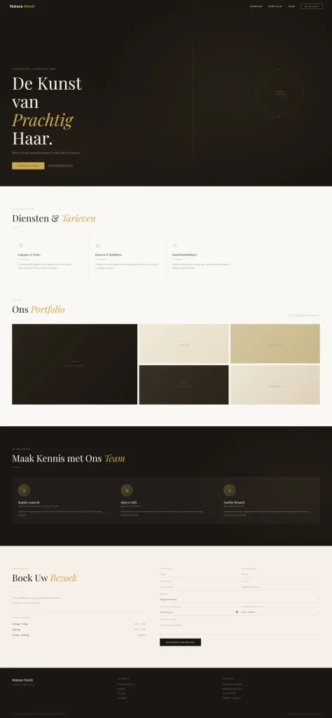 Websiteontwerp 'Luxe & Donker'