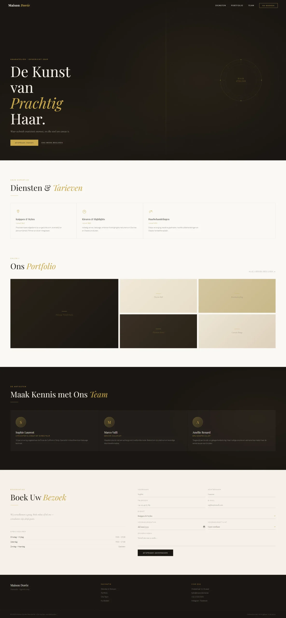 Websiteontwerp 'Luxe & Donker'