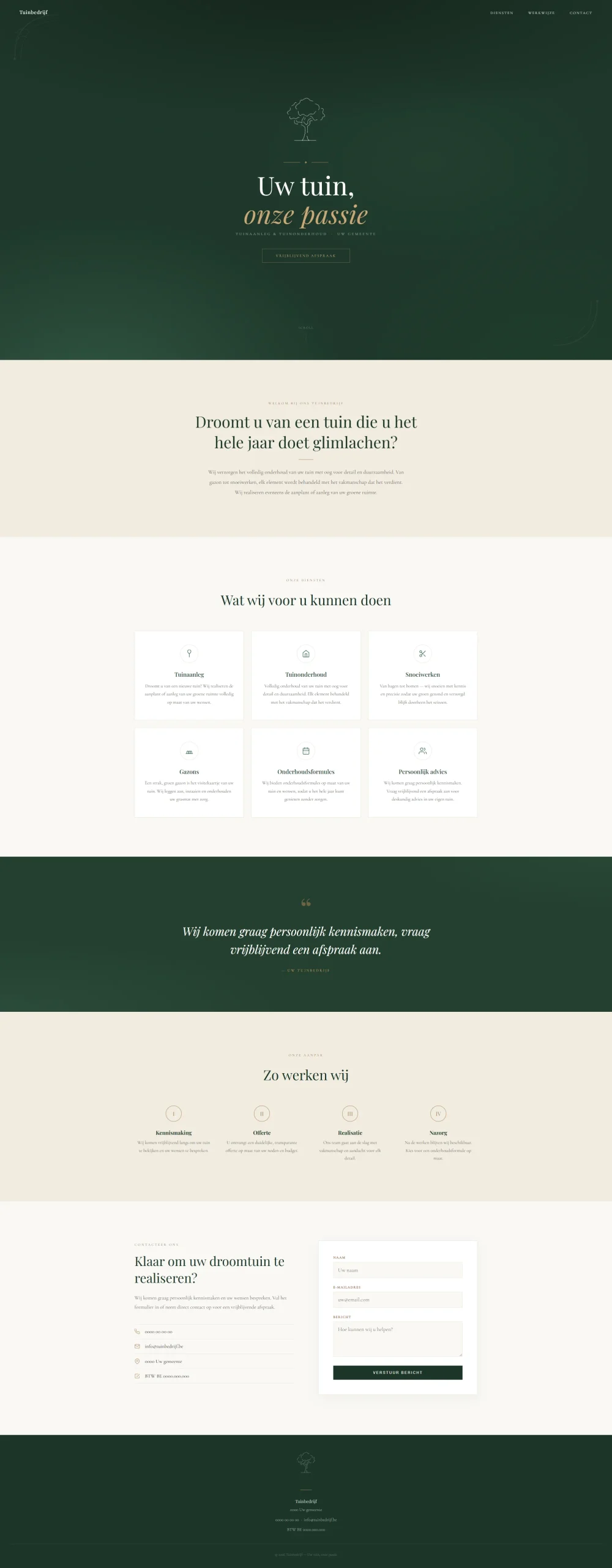 Websiteontwerp 'Tuin & Groen' voor een tuinaanlegger